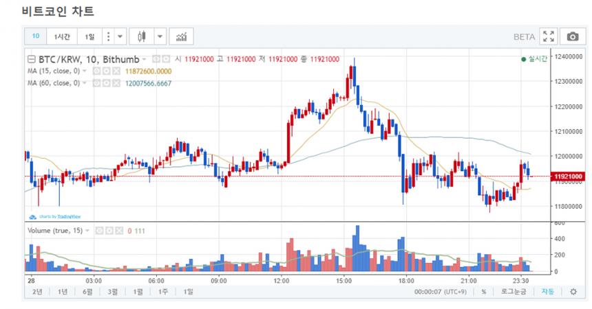 비트코인 시세 그래프 / 빗썸거래소