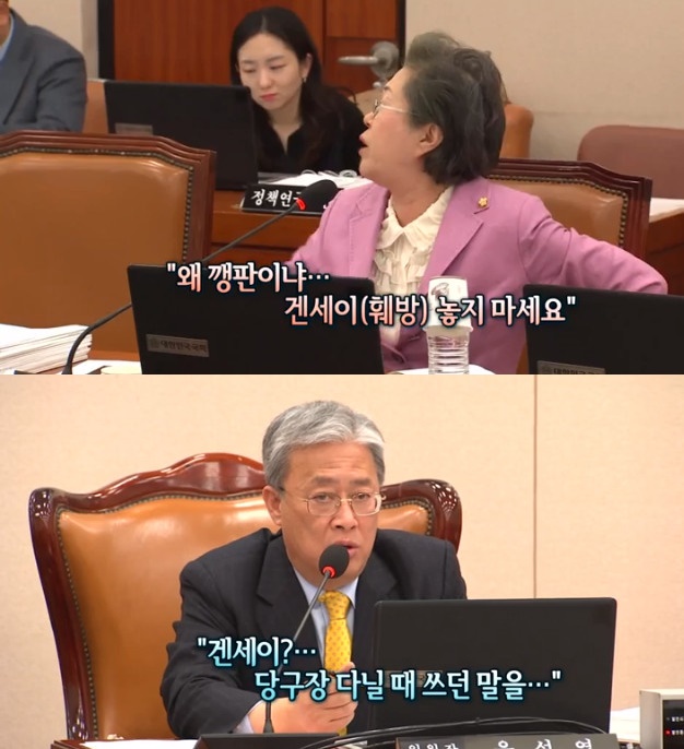 겐세이 발언하는 자유한국당 이은재 의원 / 연합뉴스 TV
