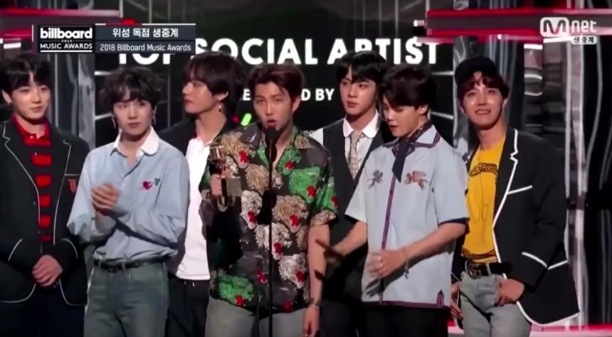 방탄소년단(BTS) / Mnet ‘2018 미국 빌보드 뮤직 어워드(BBMA)’ 생중계 캡처