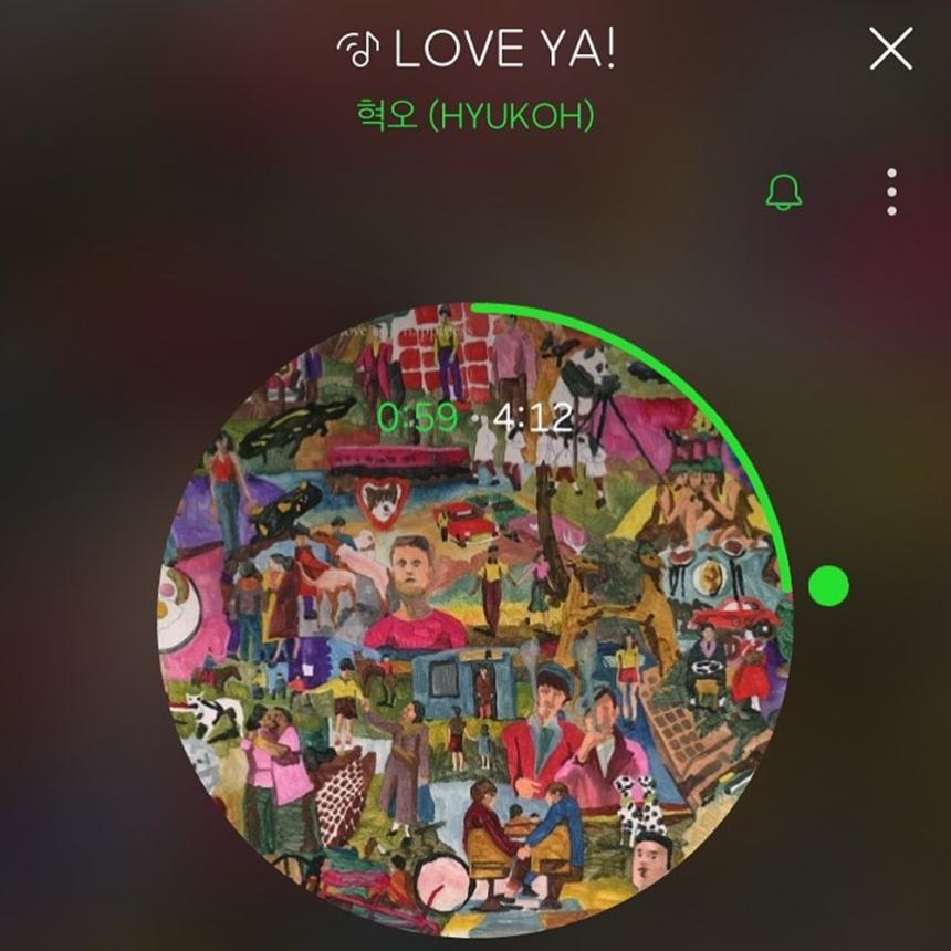 혁오 신곡 ‘LOVE YA!’ 스트리밍 화면 / 아이유 SNS