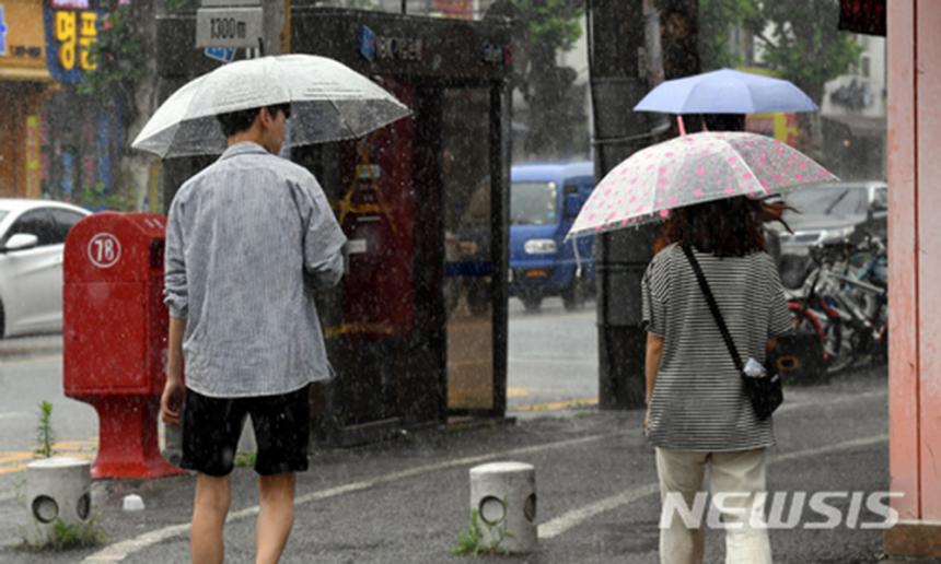 태풍 앞두고 쏟아지는 빗줄기 / 뉴시스