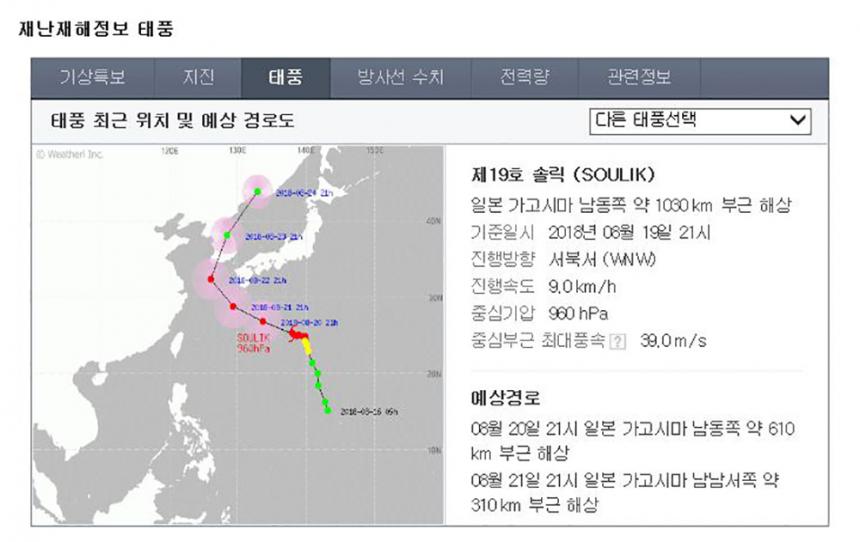 태풍이동경로/네이버