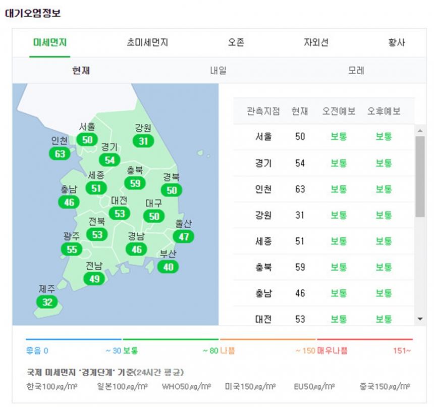 네이버 대기오염정보