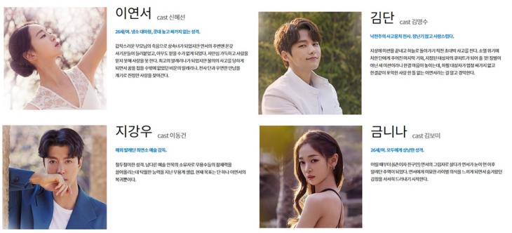 KBS2 ‘단, 하나의 사랑 ’홈페이지 인물관계도 사진캡처