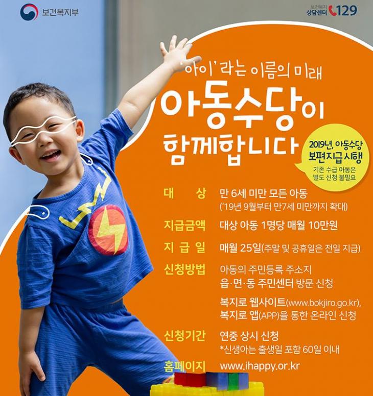 보건복지부 ‘아동수당’ 포스터 캡처