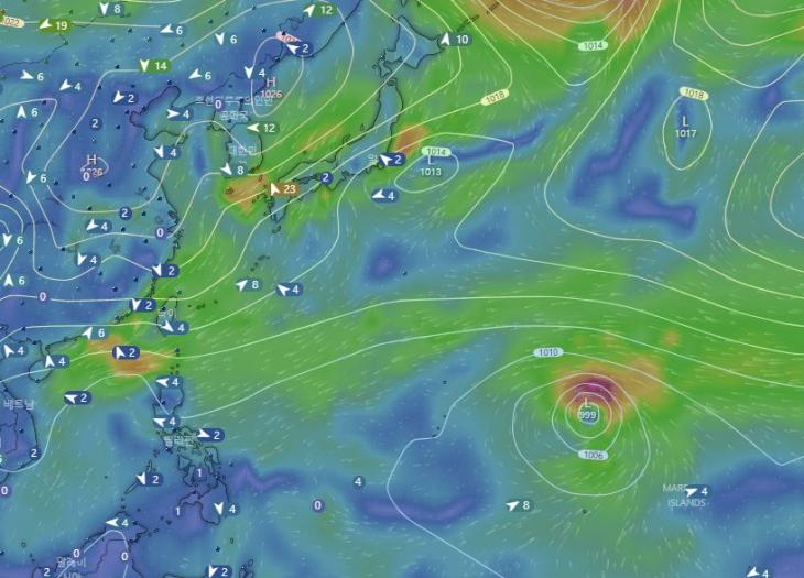 제19호 태풍 하비기스는 6일께 생성될 것으로 예측된다 / 윈디닷컴