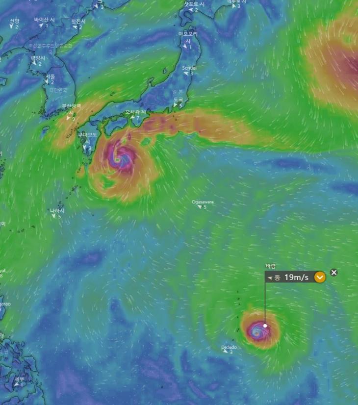 제21호 태풍 부알로이-제22호 태풍 마트모 / 윈디닷컴