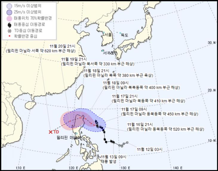 26호 태풍 갈매기 / 기상청 홈페이지