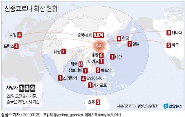 중국 신종코로나 확산 현황 / 연합뉴스