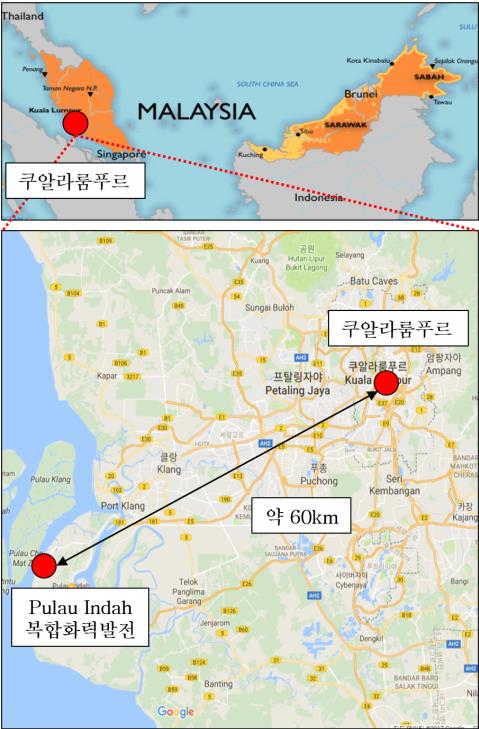 풀라우인다 복합화력발전소 위치도 [포스코건설 제공] 