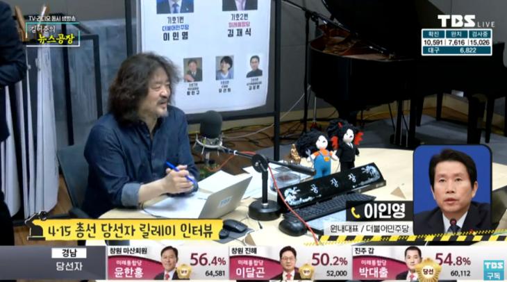 tbsFM ‘김어준의 뉴스공장’ 유튜브 채널 라이브 캡처