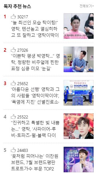 독자추천뉴스 TOP5