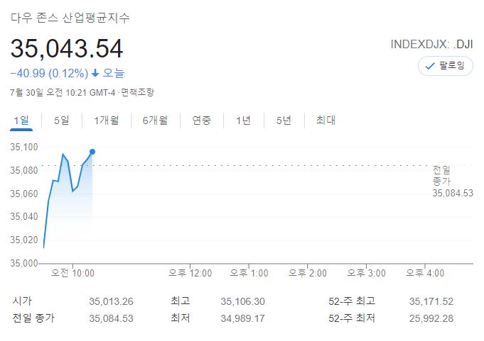 다우존스 / 구글