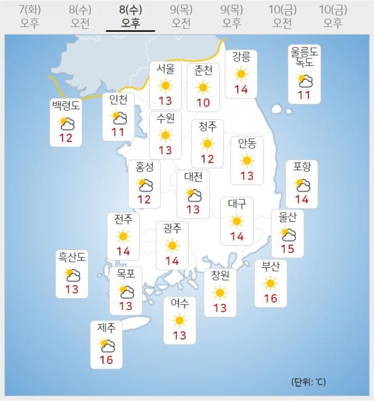 내일 오후 날씨 / 기상청