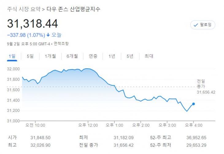 다우존스 / 구글