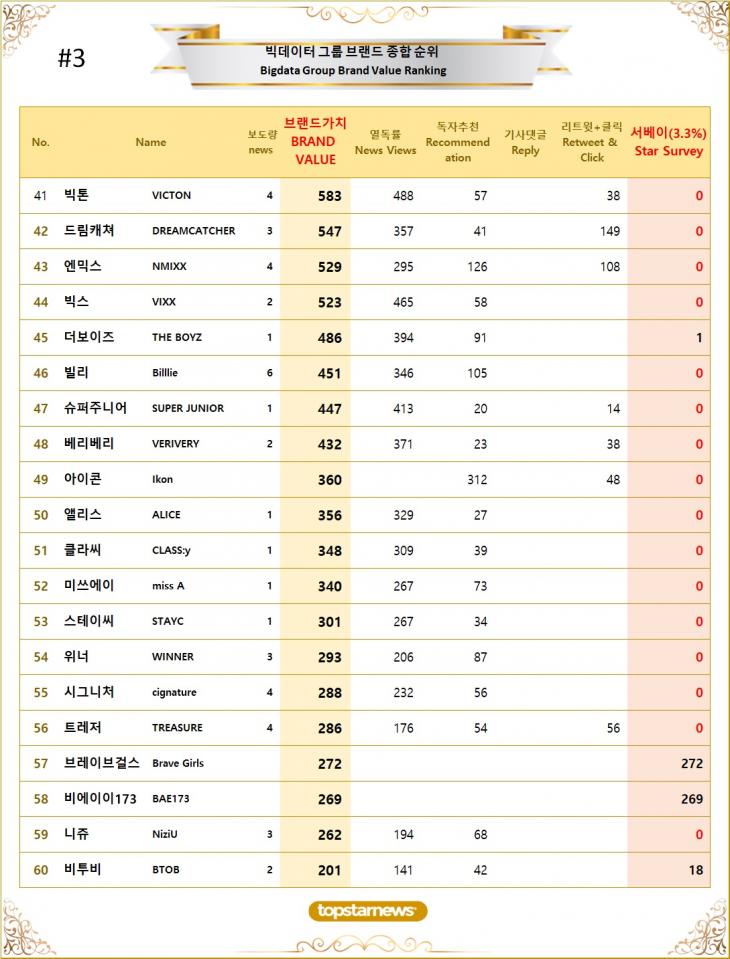 3. 빅데이터 그룹 브랜드가치 TOP41~TOP60