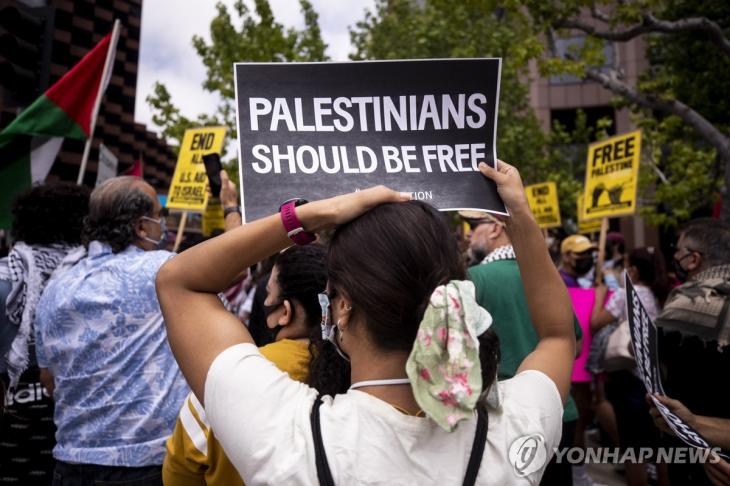 미국 캘리포니아에서 벌어진 팔레스타인 지지 시위 [EPA=연합뉴스]