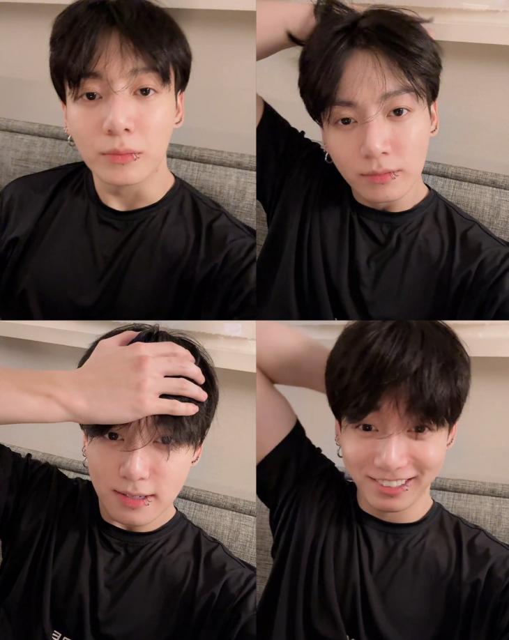 [bts News] 방탄소년단 정국 무한 재생 부르는 셀카 영상→흑발·뽀얀 민낯x청량·청초美 러블리 꽃미남 포스 황선용