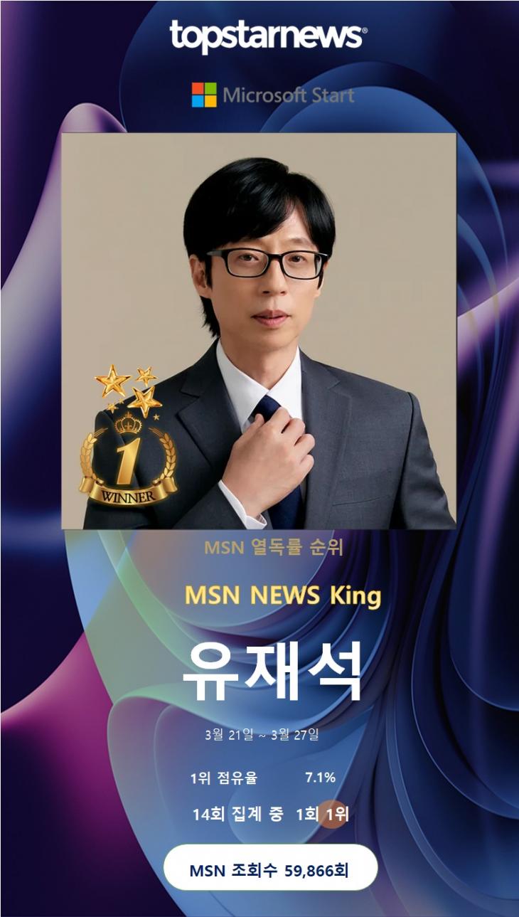 MSN 열독률 1위 유재석