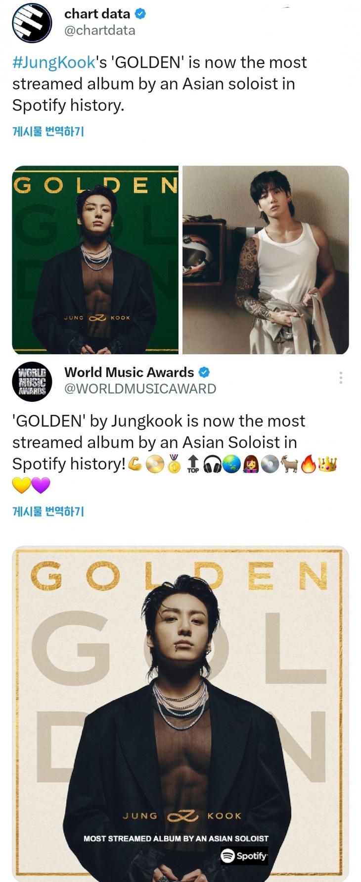 Bts News 방탄소년단 정국 Golden 역대 아시아 솔로 가수 앨범 최다 스포티파이 33억 스트리밍 新기록 황선용 기자 톱스타뉴스 0276