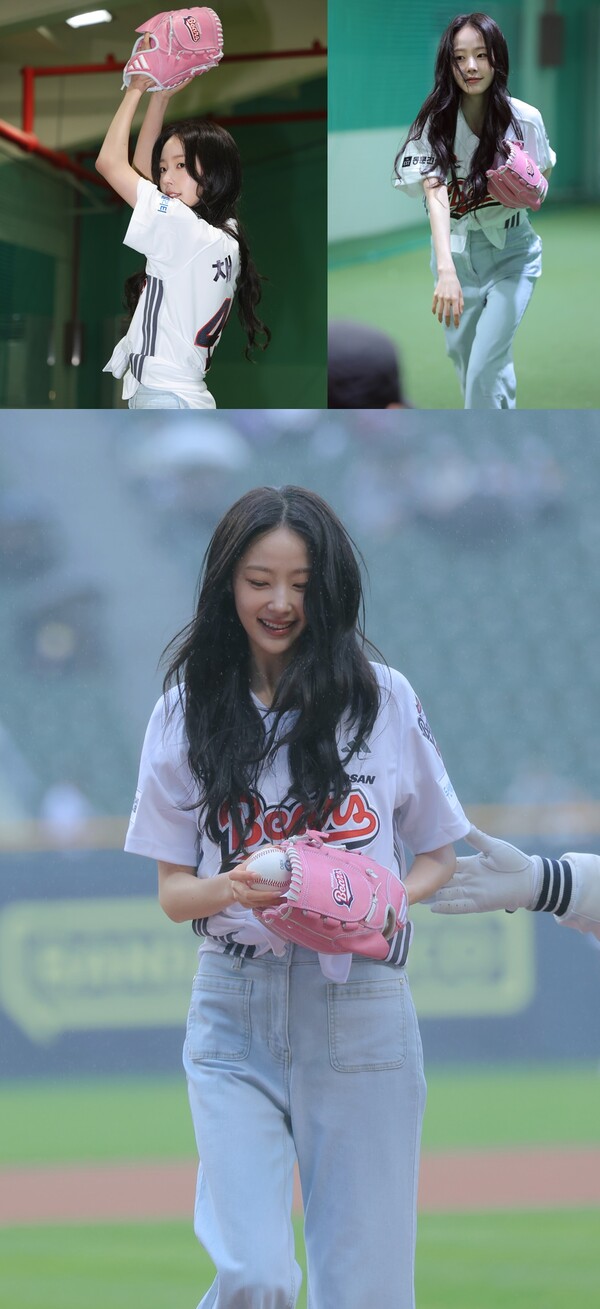 <b>두산</b>베어스 <b>시구</b> 나선 <b>채원빈</b>, 야구장 밝힌 신인상 스타