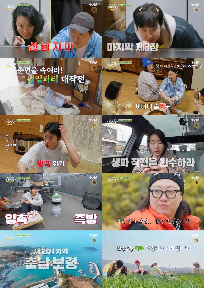 "007 작전 속 숨죽인 긴장"…언니네 <b>산지직송2</b> <b>염정아</b>·박준면, 생일 파...