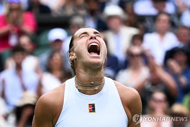 "상대 무실세트 제압"…<b>사발렌카</b>, 윔블던 3회전→톱5 유일 생존