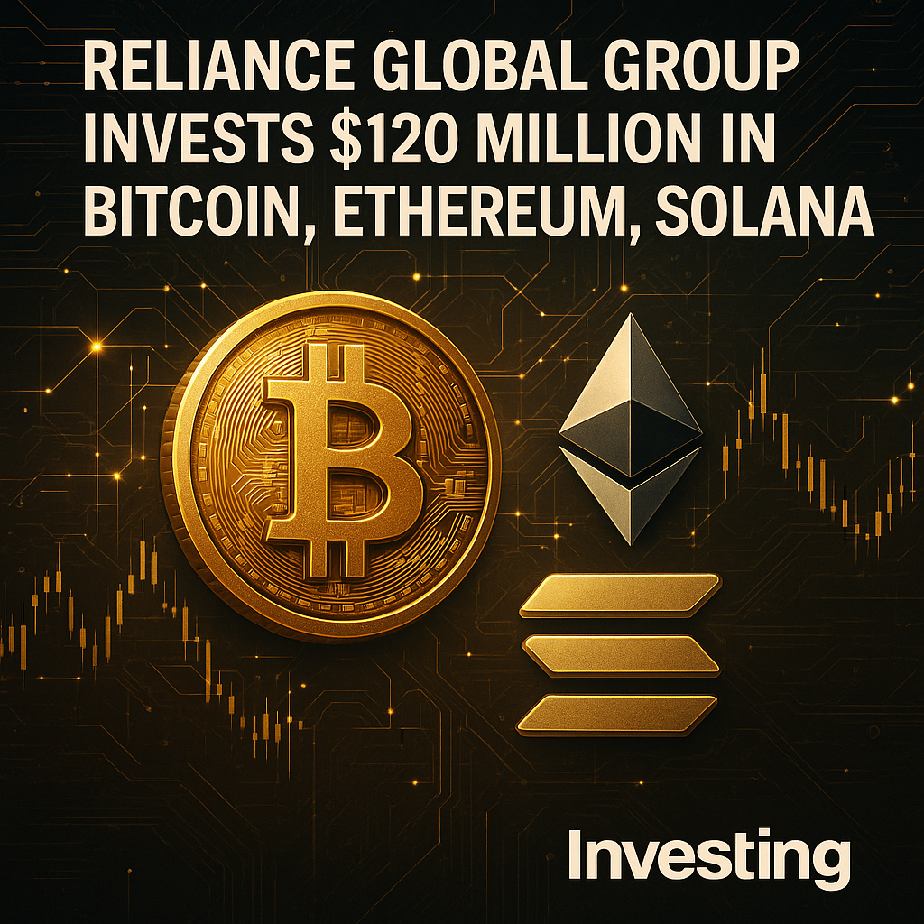 Reliance Global Group, 비트코인·이더리움·솔라나에 1억2천만 달러 투자 - 김시현 기자 - 톱스타뉴스 - 국제/시세