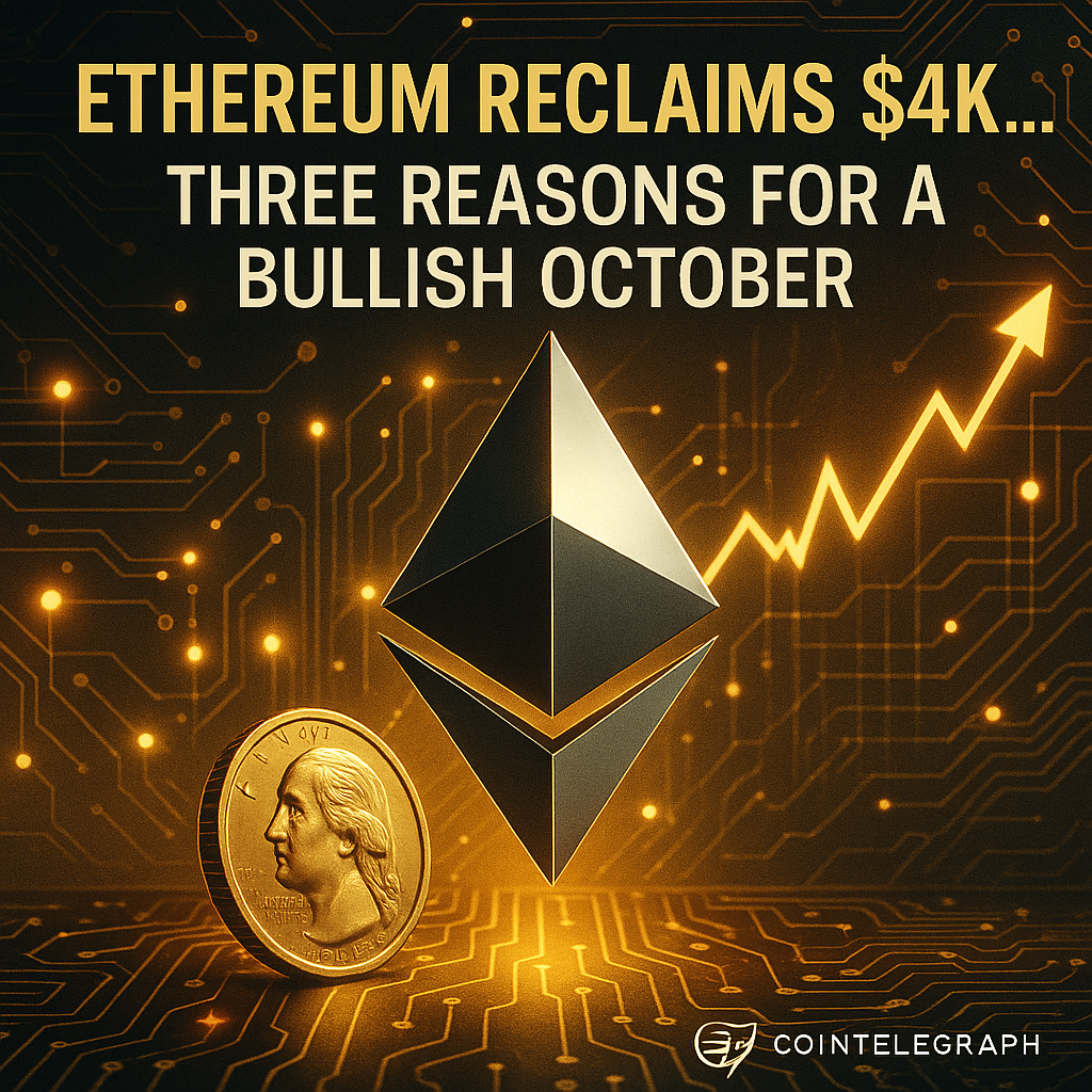 이더리움 4천 달러 회복…10월 강세론 세 가지 근거 - 김시현 기자 - 톱스타뉴스 - 국제/시세
