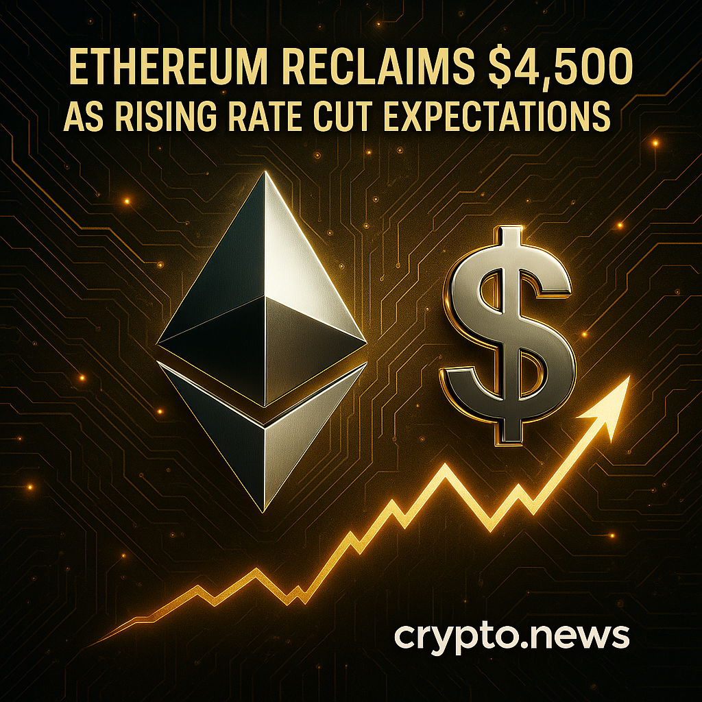 이더리움, 금리인하 기대 속 4,500달러 회복…유동성 확대에 상승 모멘텀 강화 - 김윤교 기자 - 톱스타뉴스 - 국제/시세