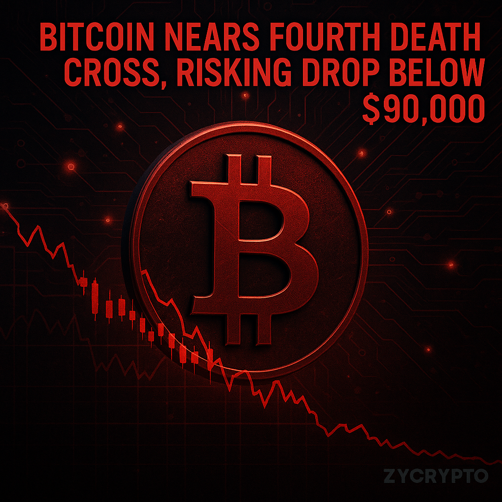 비트코인 네 번째 데스크로스 임박...9만달러 하회 가능성 제기됐다 - 뉴스 썸네일 이미지