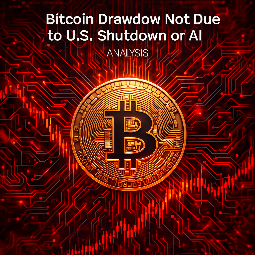 비트코인 조정, 미국 셧다운·AI 버블 탓 아니라는 분석…과도한 레버리지와 유동성 둔화가 핵심 - 김성희 기자 - 톱스타뉴스 -  국제/시세