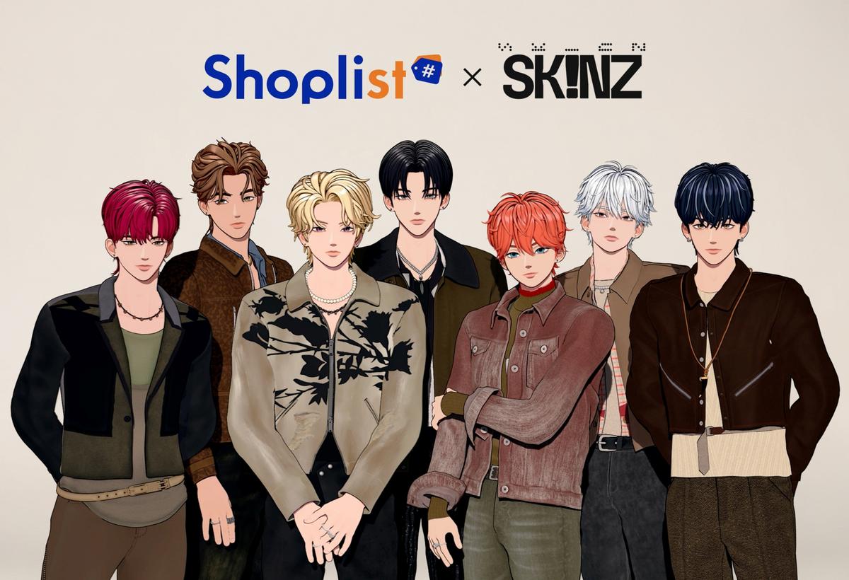 “스킨즈, 패션까지 접수한다”…버추얼 아이돌→日 샵리스트 앰버서더 / 샵리스트, 브릿지 엔터