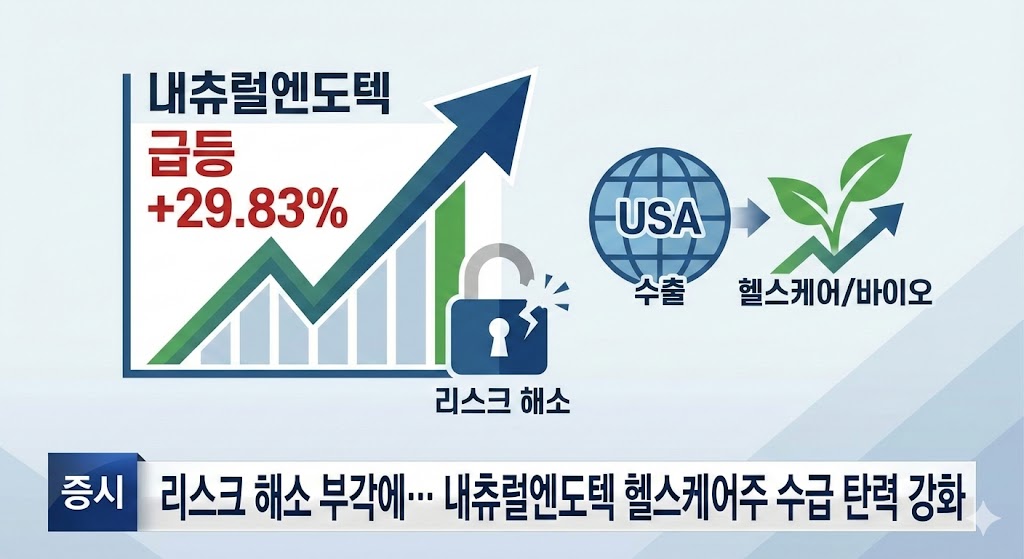 [분석] 리스크 해소 부각에... 내츄럴엔도텍 헬스케어주 수급 탄력 강화 - 뉴스 썸네일 이미지