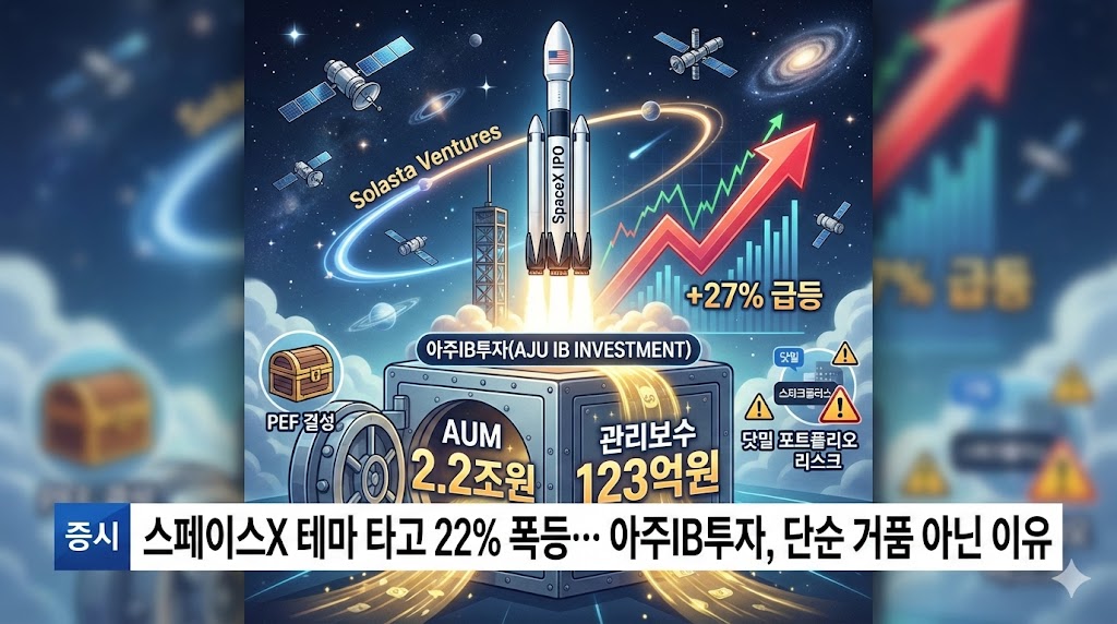 [분석] 스페이스X 테마 타고 22% 폭등... 아주IB투자, 단순 거품 아닌 이... - 뉴스 썸네일 이미지
