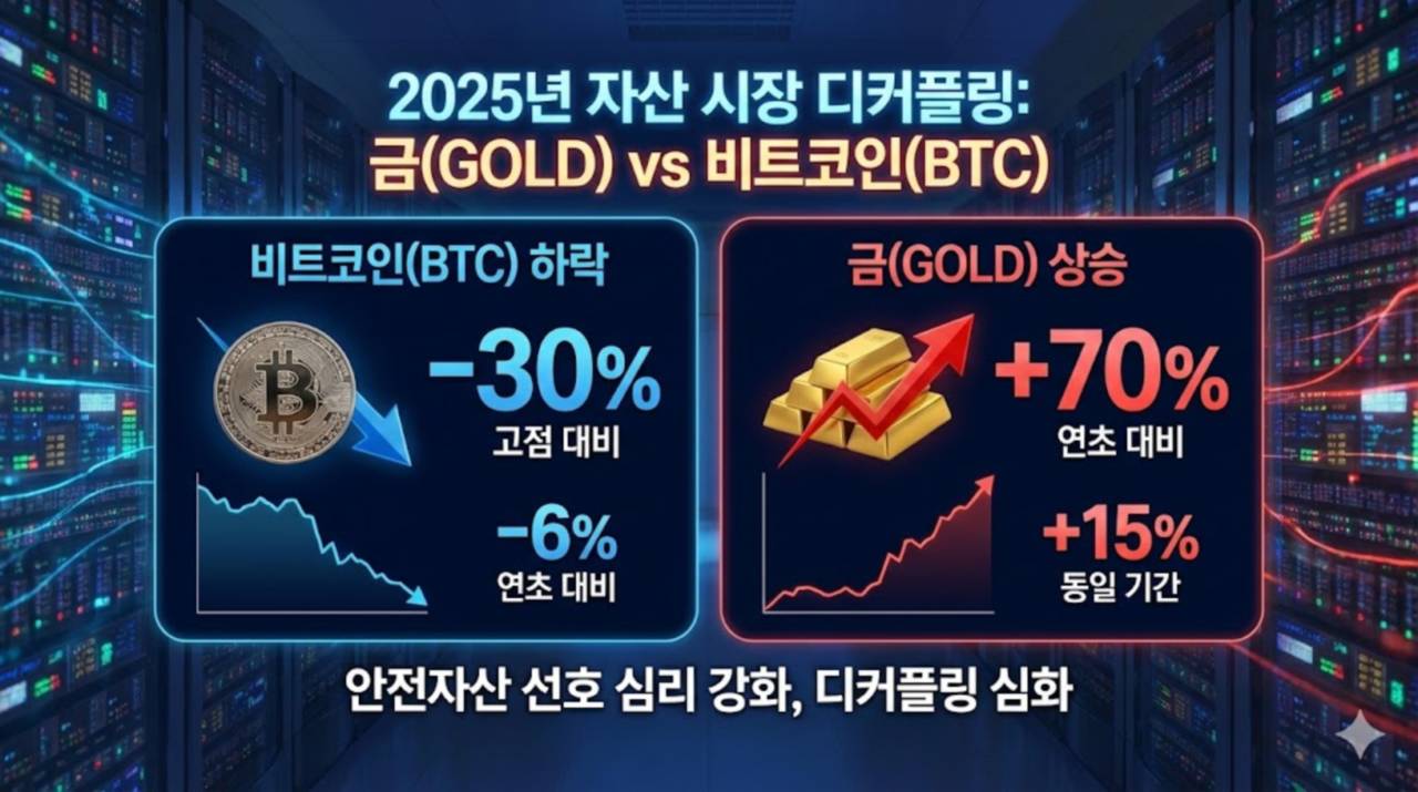 금값 70% 뛸 때 비트코인은 -6% 역대급 디커플링 충격 분석 - 김윤교 기자 - 톱스타뉴스 - 국제/코인/시세