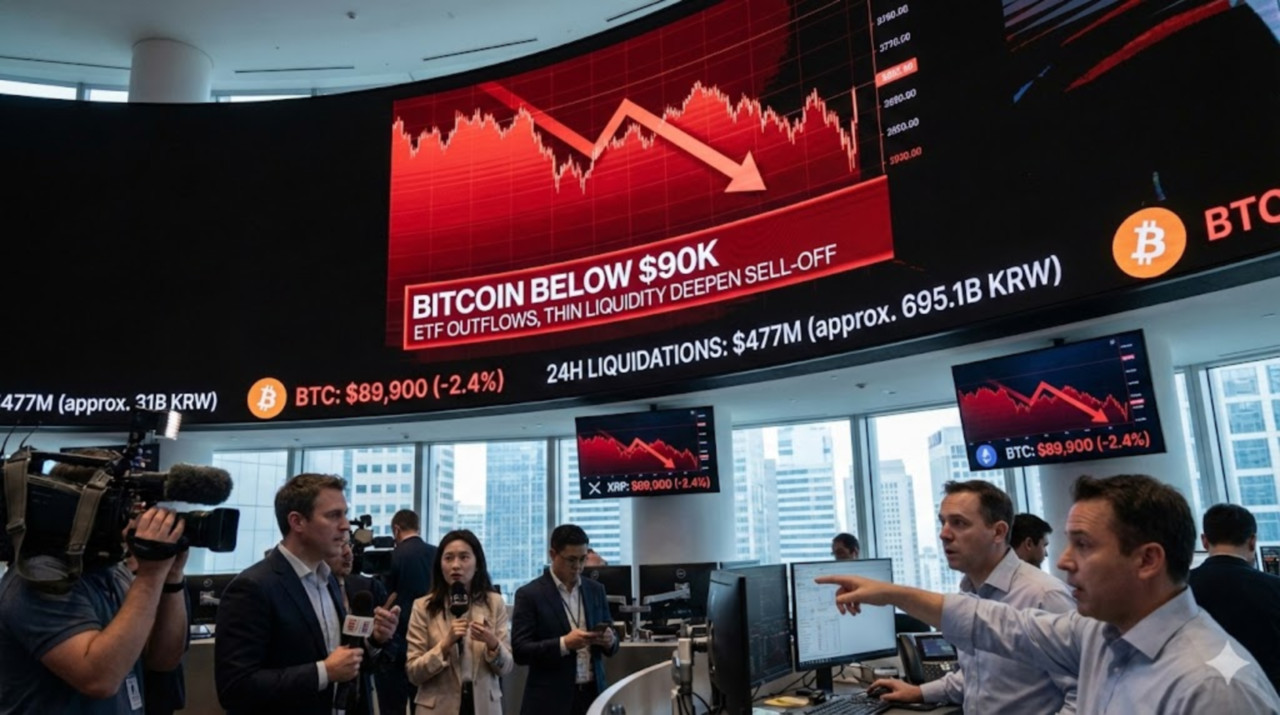 비트코인 9만 달러선 붕괴에 6950억 원 강제 청산…리플 XRP 등 주요 가상자산 동반 하락 - 김명수 기자 - 톱스타뉴스 - 국제/ 코인/시세