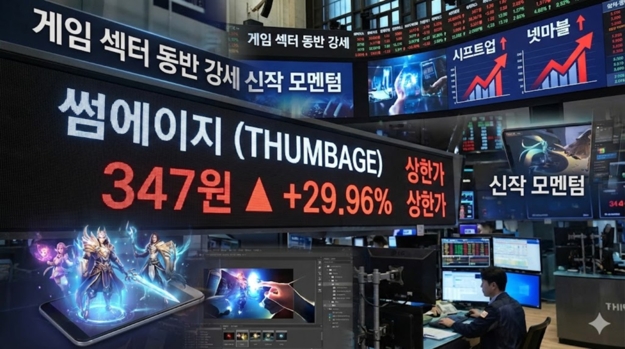 썸에이지, 신작 기대감에 상한가... 거래량 5540% 폭증하며 347원 마감 - 김성희 기자 - 톱스타뉴스 - 경제/증시/시세