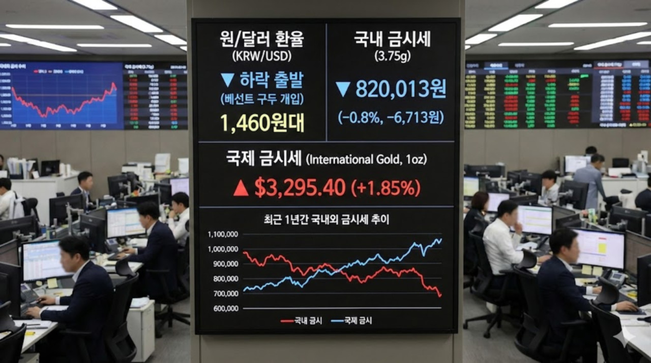 오늘의 금시세] 2026년 1월 15일 환율 하락 압력에 국내 금값 0.8% 하락 - 김시현 기자 - 톱스타뉴스 - 경제/금시세/시세
