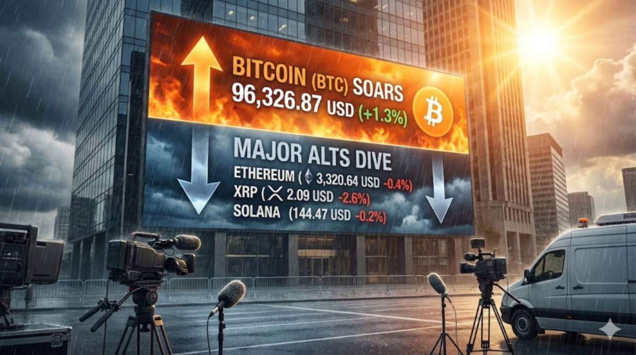 비트코인 9만 6천 달러 돌파하며 독주…리플 XRP·솔라나 하락에 시장 명암 엇갈려 - 김명수 기자 - 톱스타뉴스 - 국제/코인/시세