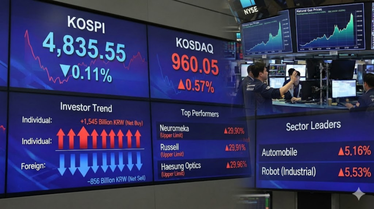 뉴로메카·러셀·해성옵틱스 상한가 돌풍 속 코스닥 960선 돌파...자동차... - 뉴스 썸네일 이미지