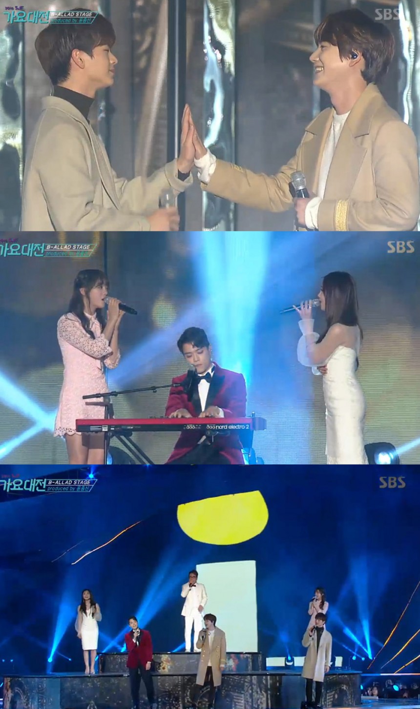 ‘2016 SBS 가요대전’ 육성재-규현-김세정-에디킴-정은지-윤종신 / ‘2016 SBS 가요대전’ 화면 캡처