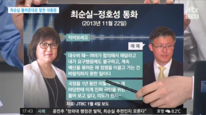 ‘정치부회의’ 최순실 / JTBC ‘정치부회의’ 방송 캡처