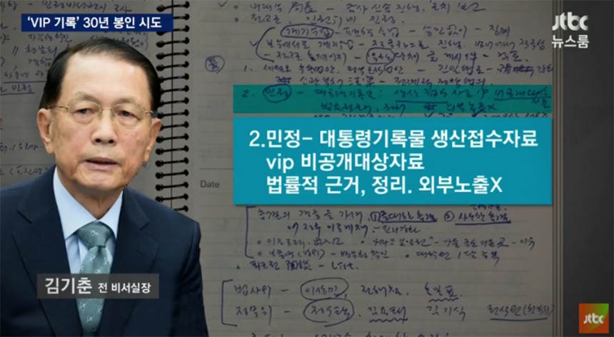 ‘뉴스룸’ 김기춘 / JTBC ‘뉴스룸’ 방송 캡처