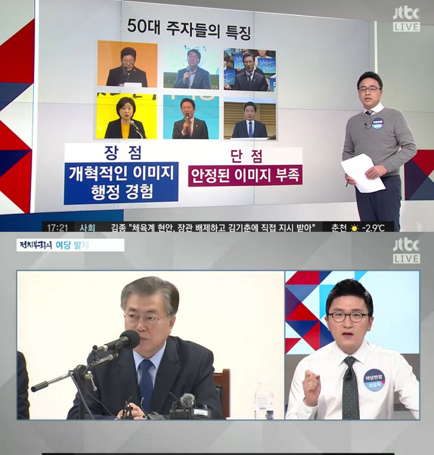 ‘정치부회의’ 문재인-안철수-최종혁 / JTBC ‘정치부회의’ 방송캡처