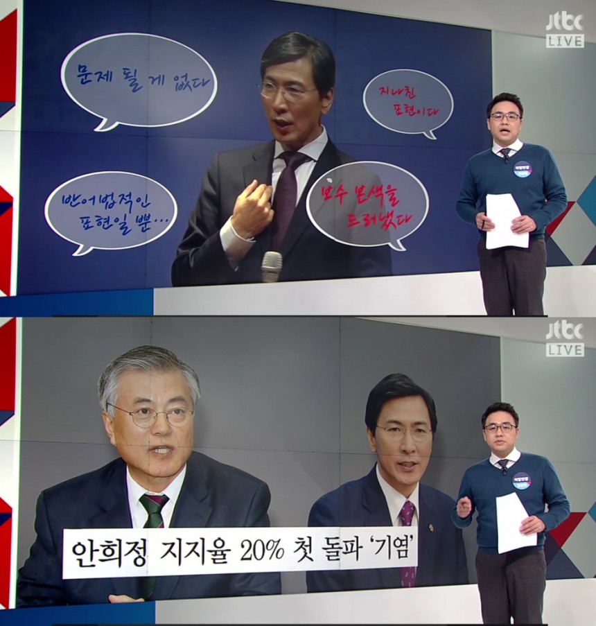 ‘정치부회의’ 안희정-문재인 / JTBC ‘정치부회의’ 방송캡처