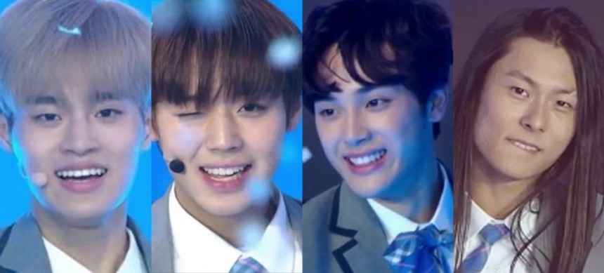 프로듀스 101 시즌2 ‘이대휘-박지훈-주학년-장문복’ / Mnet 프로듀스 101 시즌2 방송캡처