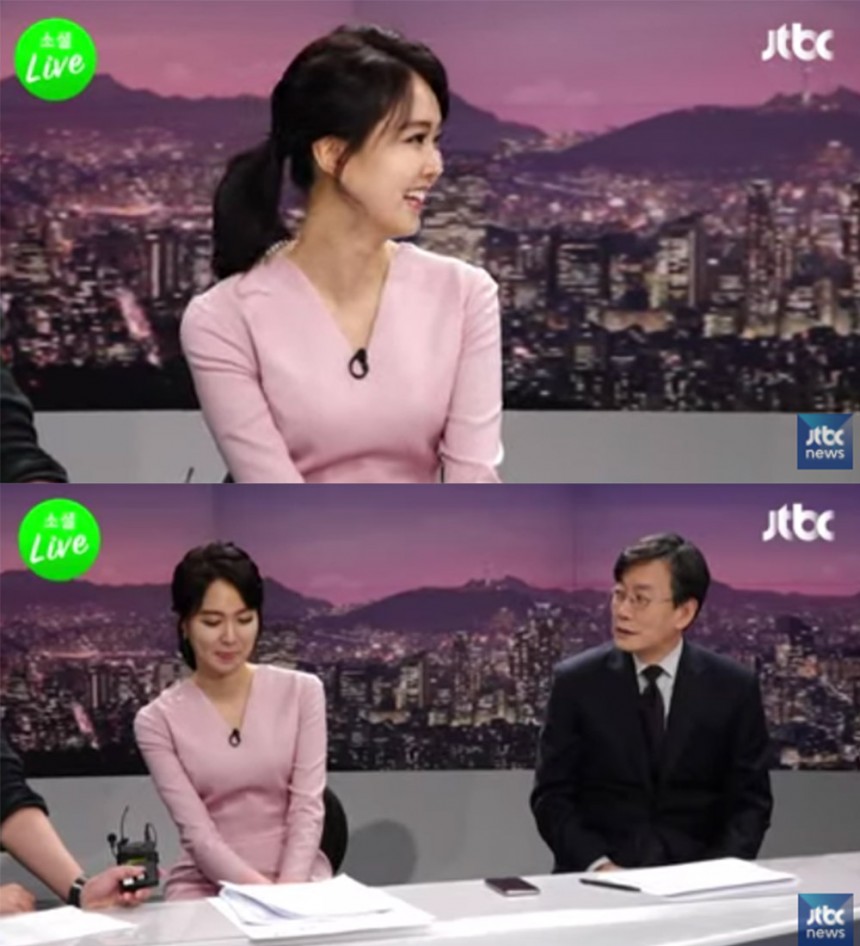 ‘소셜 라이브’ 안나경-손석희 / JTBC ‘소셜 라이브’ 방송 캡처