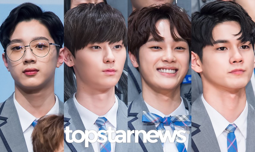 ‘프로듀스 101 시즌2’ 라이관린-황민현-주학년-옹성우 / 톱스타뉴스포토뱅크