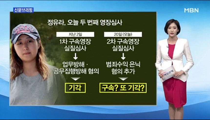 정유라 두 번째 영장심사 / MBN뉴스 화면 캡처